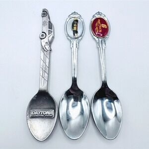 Vintage NASCAR Souvenir Spoons Set Daytona International Pewter Bill Elliott 9‎